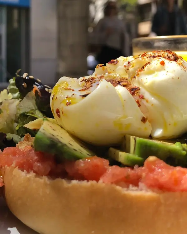 La Molienda café terrace with specialty coffee on a sunny corner in central Palma de Mallorca