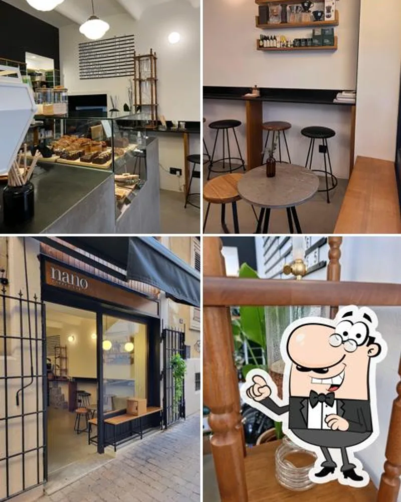 Interior of Nano Coffee Lab specialty coffee shop in central Palma de Mallorca